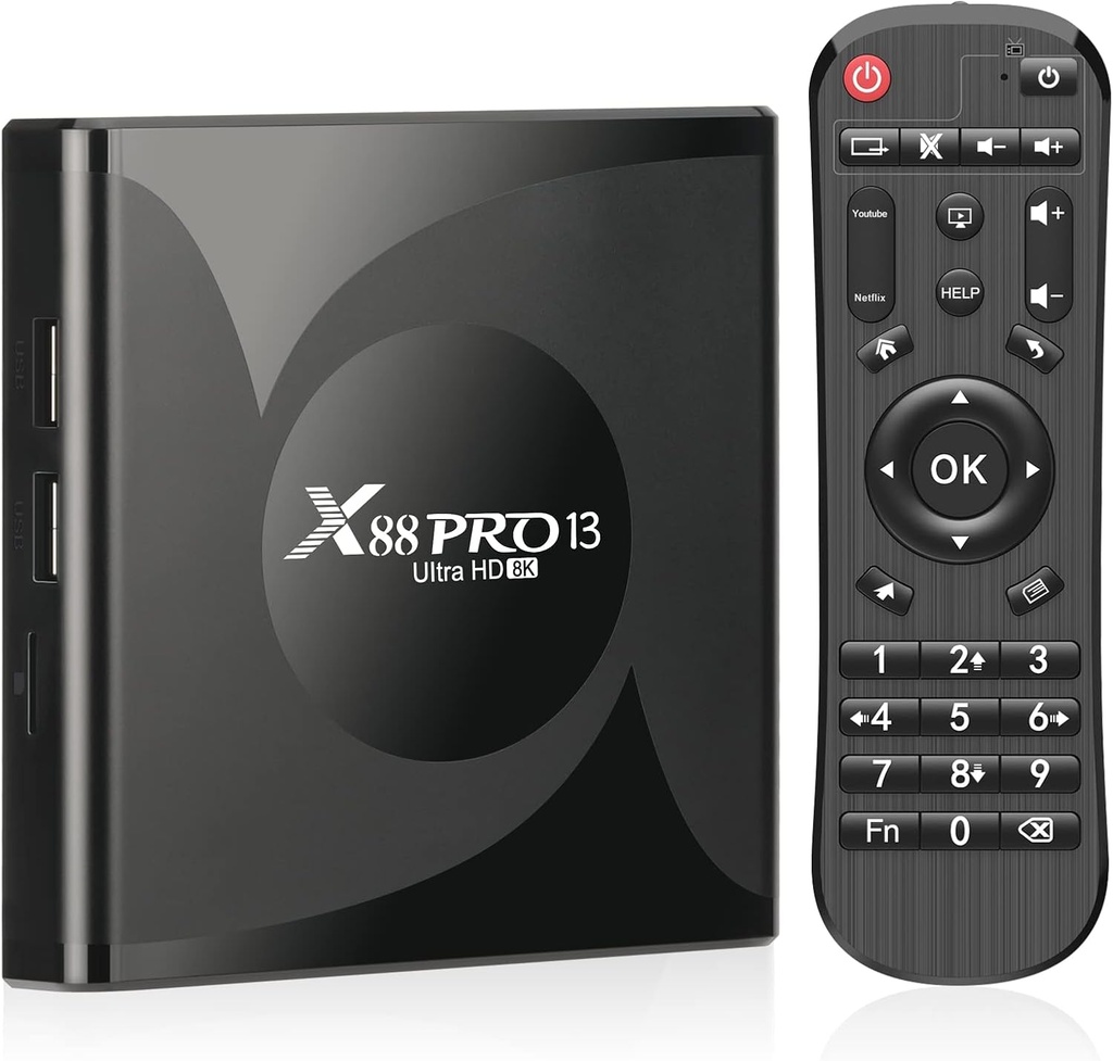 Android 13.0 TV Box, 4GB RAM 32GB ROM Android Box 8K RK3528 Quad-Core 64bit Corter-A53 CPU Mali-450 MP2 GPU Suportă 3D H.265 2.4/5.0GHz WiFi6 10/100M LAN Enternet BT 5.0 Smart Box