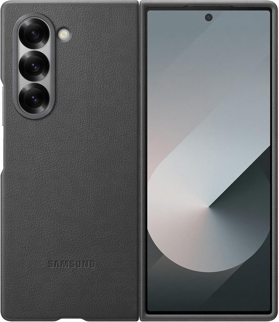 Husă Samsung Kindsuit EF-VF956 pentru Galaxy Z Fold6 | Husă pentru smartphone, husă pentru telefon mobil, husă de protecție, piele vegană, rezistentă la zgârieturi, gri