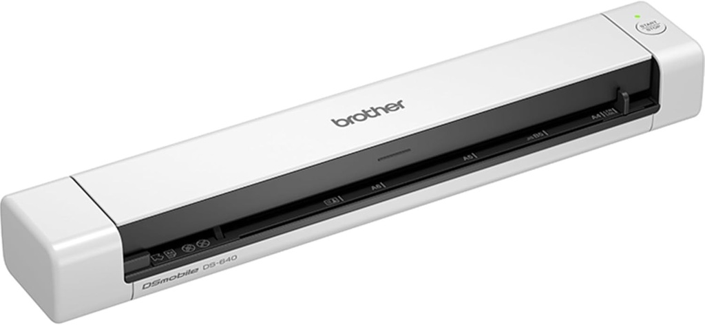 Scaner mobil Brother DS-640 | A4 | Alimentat prin USB | 15 ppm | Culoare | Negru/Alb | DS-Mobile | Scanare pe USB (Produsul nu este Wi-Fi)