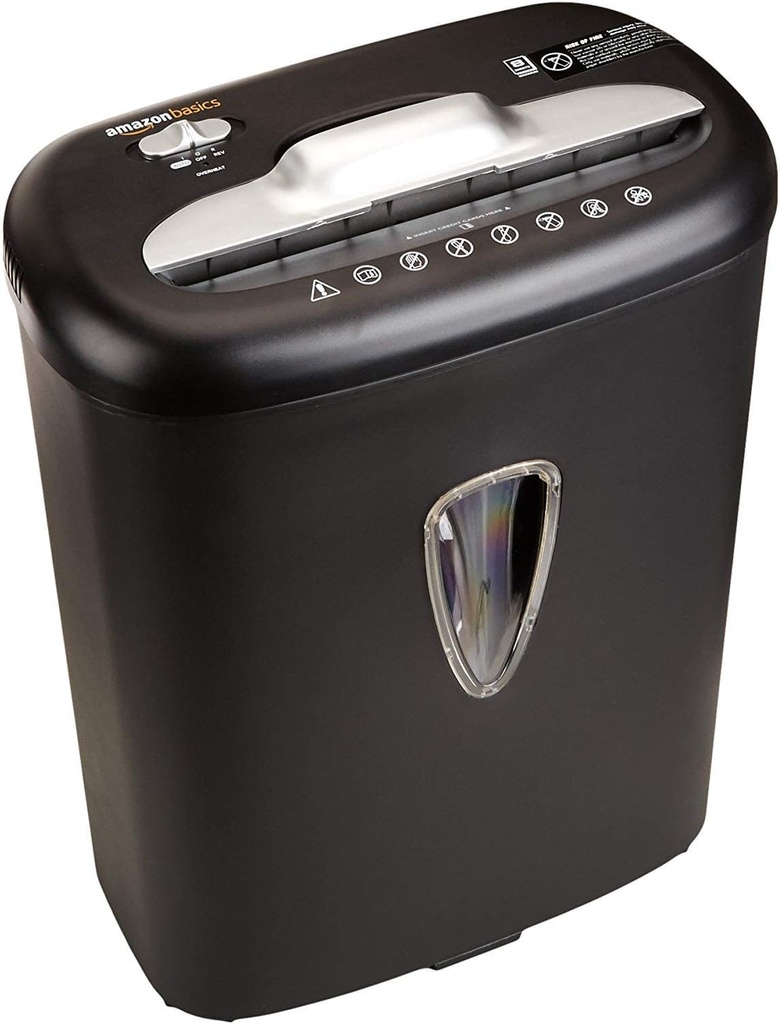 Tocator de documente/carduri de credit Amazon Basics, capacitate 7-8 coli, negru