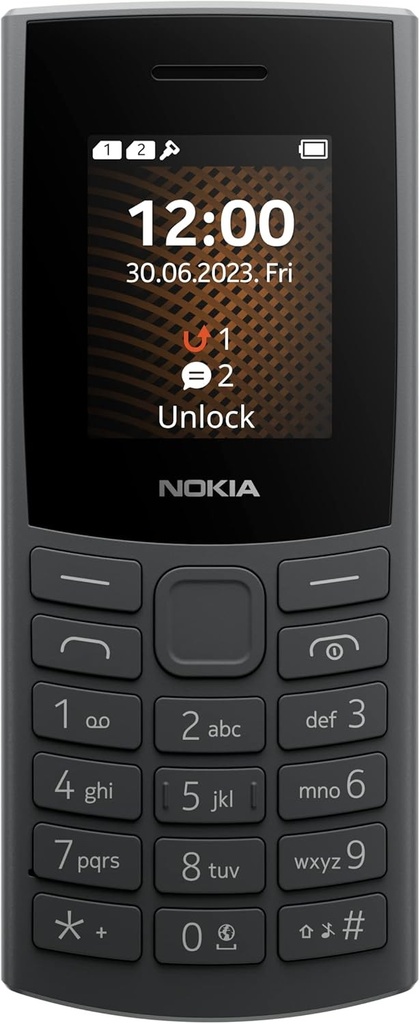 Telefon mobil Nokia 105 4G 2023 Dual Sim, ecran color de 1,8 inchi, carbune [Italia]