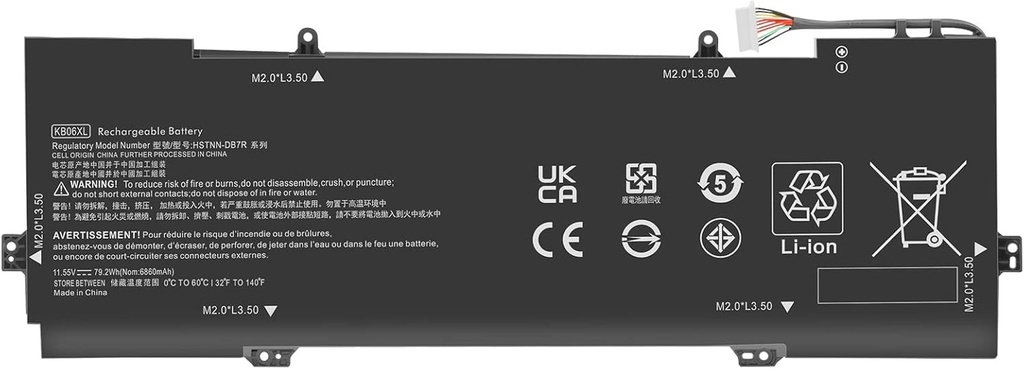 Baterie ARyee KB06XL compatibila cu Spectre X360 15-BL002XX 15-BL001NG 15-BL075NR Z6K96EA Z6L01EA 15T-BL00 Seria 2017; Inlocuitor pentru HSTNN-DB7R KB06XL TPN-Q179 902401-2C1 (11,55 V 6860 mAh)