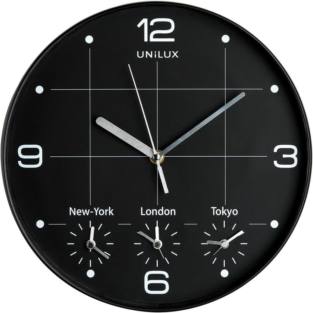 Ceas de perete Unilux On Time, 30 cm, negru