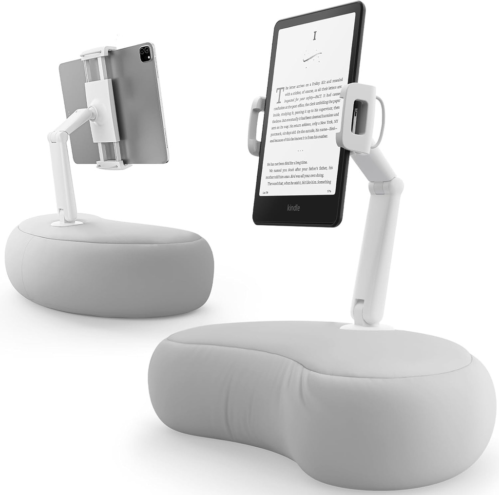 Suport pernă pentru tabletă SAIJI, suport reglabil la 360° pentru Kindle Suport pentru iPad Pat cu braț flexibil cu două axe, suport pentru tabletă pentru iPad, iPhone, Kindle și toate dispozitivele de la 4,7"-15,6"
