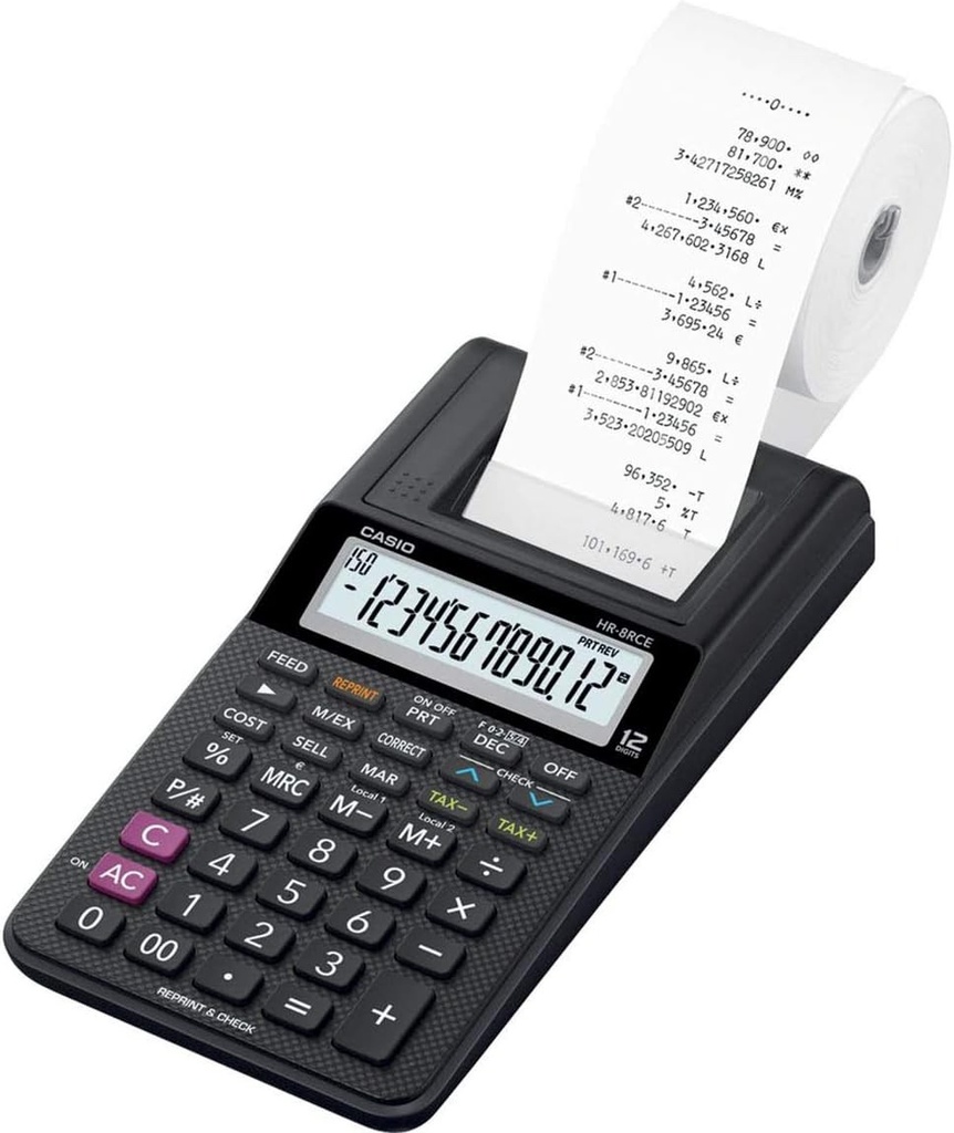 Calculator de imprimare semi-profesional Casio HR8RCE negru