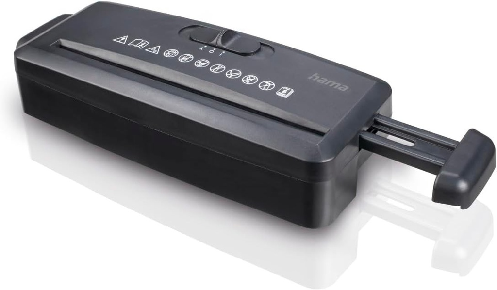 Tocator de documente Hama, tocator profesional de birou la domiciliu (decupare, tocator, electric, accesoriu pentru tocator de documente ca accesoriu de birou, 6 coli de hartie, nivel de securitate 1 GDPR)