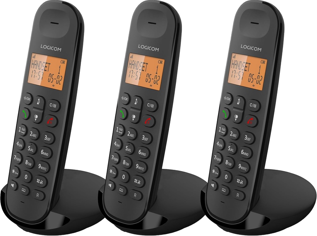 Telefon fix Logicom ILOA 350 fără fir fără robot telefonic - Trio - Telefoane analogice și DECT - Negru