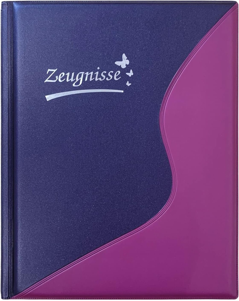 Idena 20102 - Dosar certificate DIN A4, 12 buzunare, document-proof, violet, dosar documente, 1 bucata