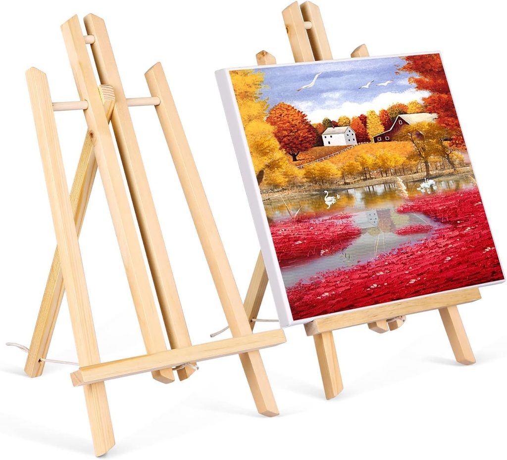 Sevalet Viesap, sevalet din lemn 2 piese, suport tablou 40 cm din lemn masiv, sevalet de afisare/masa, pliabil si cu economie de spatiu, suport decorativ, sevalet pentru copii, pentru picturi, arte si meserii pentru copii.