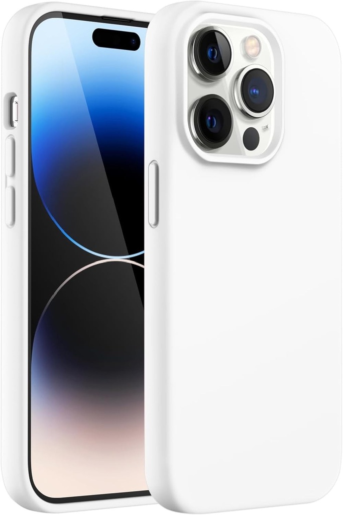 Husa din silicon JETech pentru iPhone 14 Pro Max de 6,7 inci, protectie moale la atingere pentru intregul corp, husa rezistenta la socuri cu captuseala din microfibra (rosu)