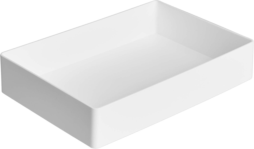 Organizator dreptunghiular din plastic Amazon Basics, tava pentru accesorii, 9,5 x 6,7 x 2 inchi, alb