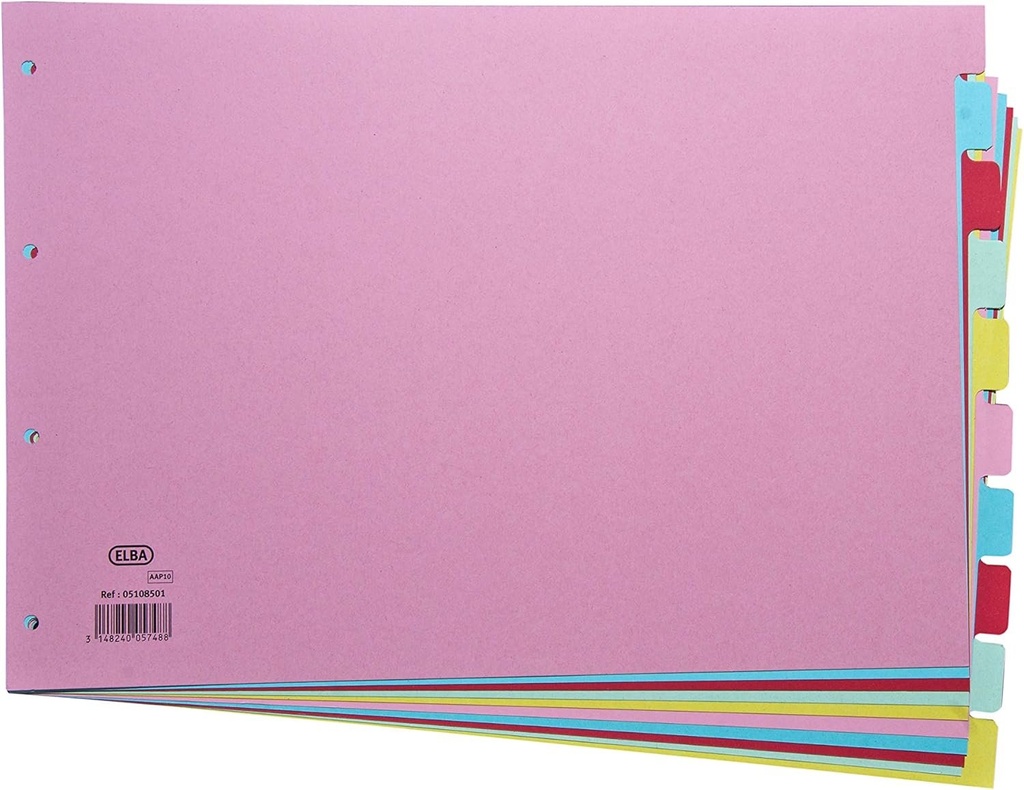 Index colorat in format A3 din Elba, cu 10 sectiuni,