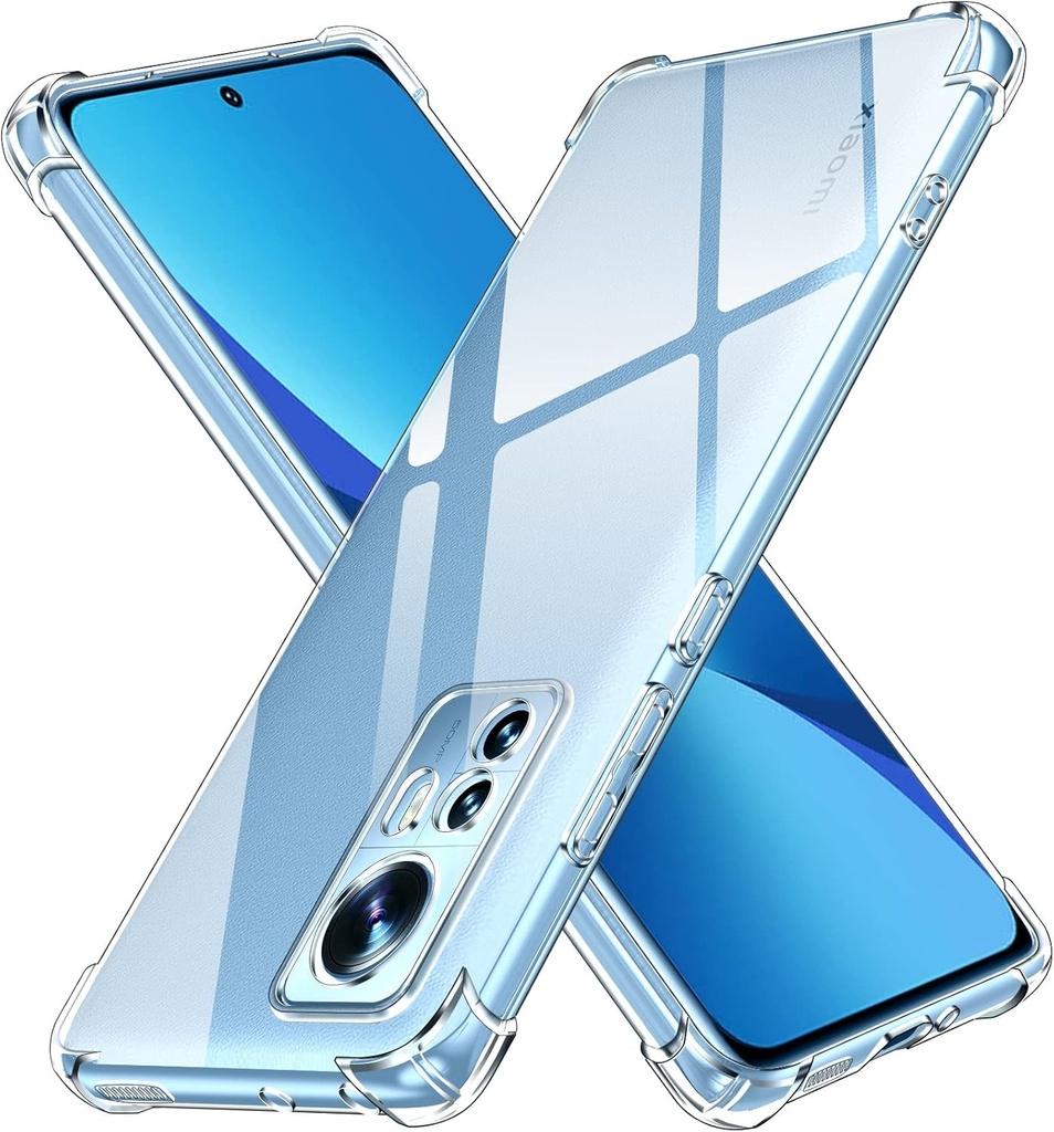 ivoler Husa transparenta din silicon pentru Xiaomi 12 Pro cu colturi de protectie rezistente la socuri, husa de protectie subtire, moale, transparenta, flexibila, transparenta, din TPU, pentru telefon mobil.