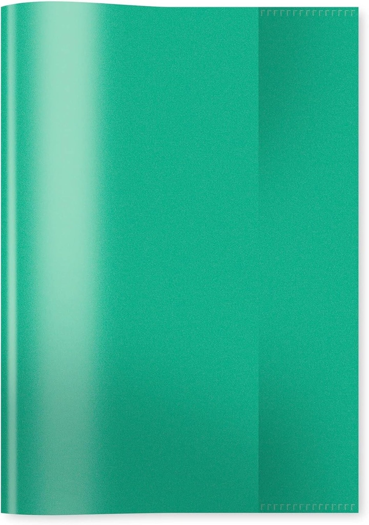 HERMA 7485 Husa pentru caiet A5 Transparent Verde, husa pentru caiet din folie de polipropilena rezistenta si care se curata cu stergerea, protectie pentru caiete transparente pentru caiete, colorate