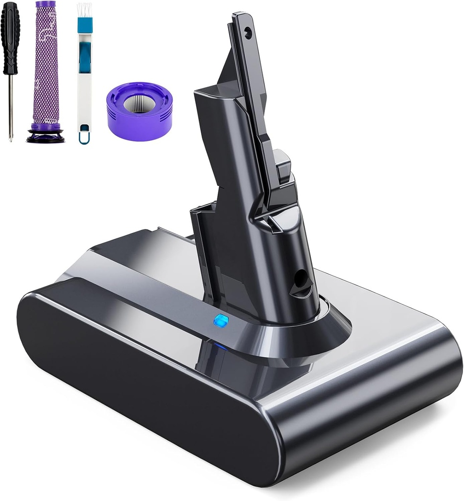 Baterie EVARY de 6000 mAh pentru Dyson V7 SV11 Baterie de schimb pentru Dyson V7 Absolute Animal Motorhead Trigger Mașină+Barcă Aspirator cu saltea HEPA pufoasă cu 2 prefiltre și 1 șurubelniță