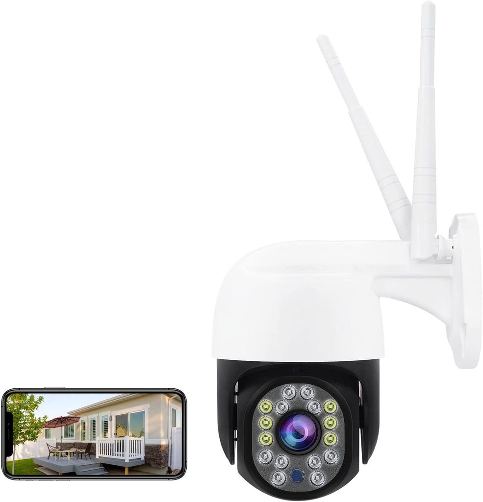 YoLuKe 5MP WiFi PTZ Cameră de supraveghere Camere de supraveghere Smart Humanoid Zone Detection de mișcare Acceptă stocarea în cloud și acceptă stocarea video pe card TF