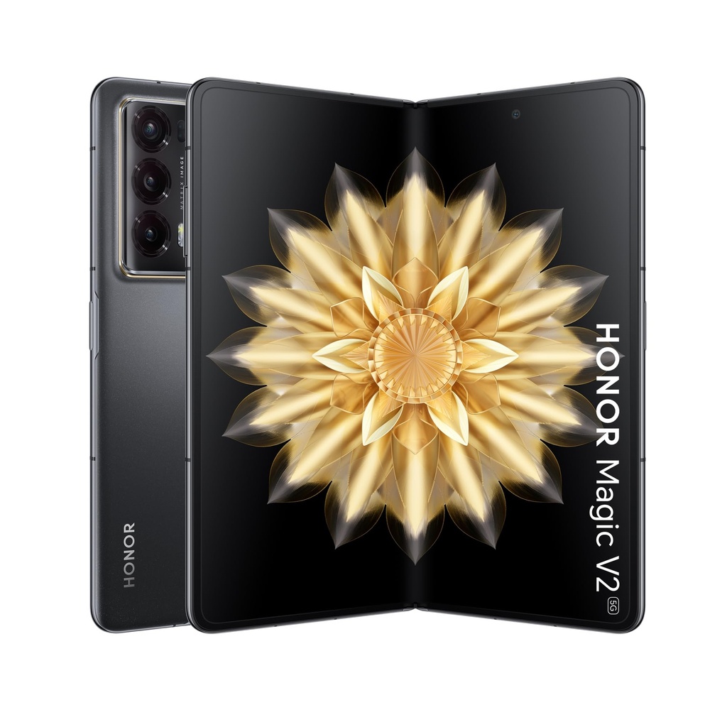 Smartphone HONOR Magic V2, telefon mobil 5G, fără SIM, 16 GB+512 GB, ecran OLED pliabil de 6,43"+7,92", 5.000 mAh, SIM dual, Android 13, negru