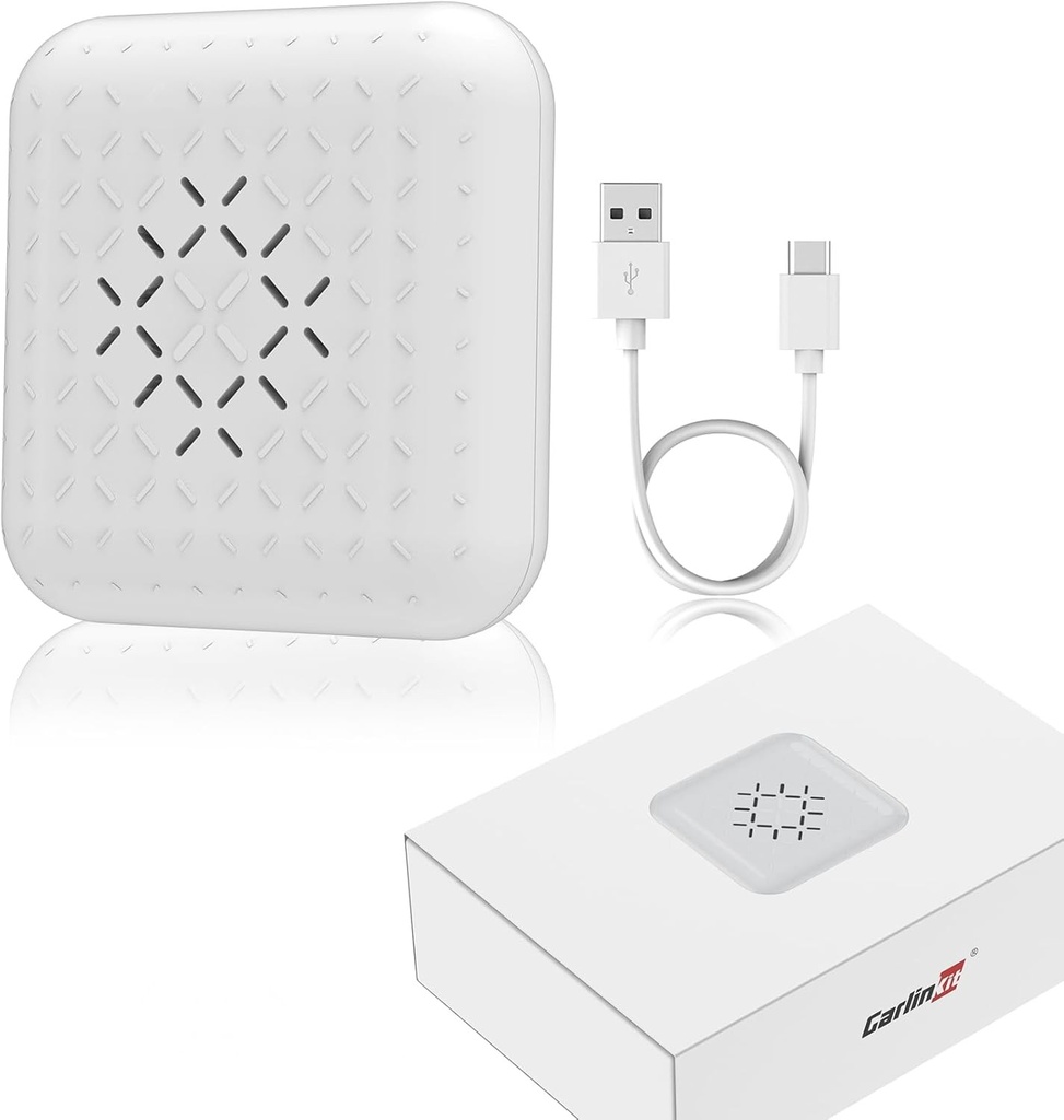 Carlinkit New 3.0 Mini adaptor wireless CarPlay pentru masini cu fir din fabrica, Bluetooth, compatibil cu Audi/Porsche/VW/Ford/Hyundai/Mercedes/KIA