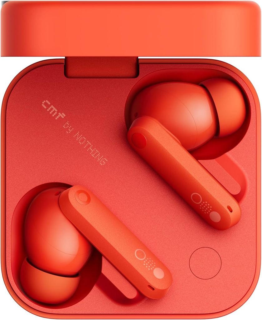 Căști wireless CMF by Nothing Buds Pro 2 cu sunet HiFi, anulare activă hibridă a zgomotului de 50 dB, 6 microfoane HD și efect audio spațial - portocaliu