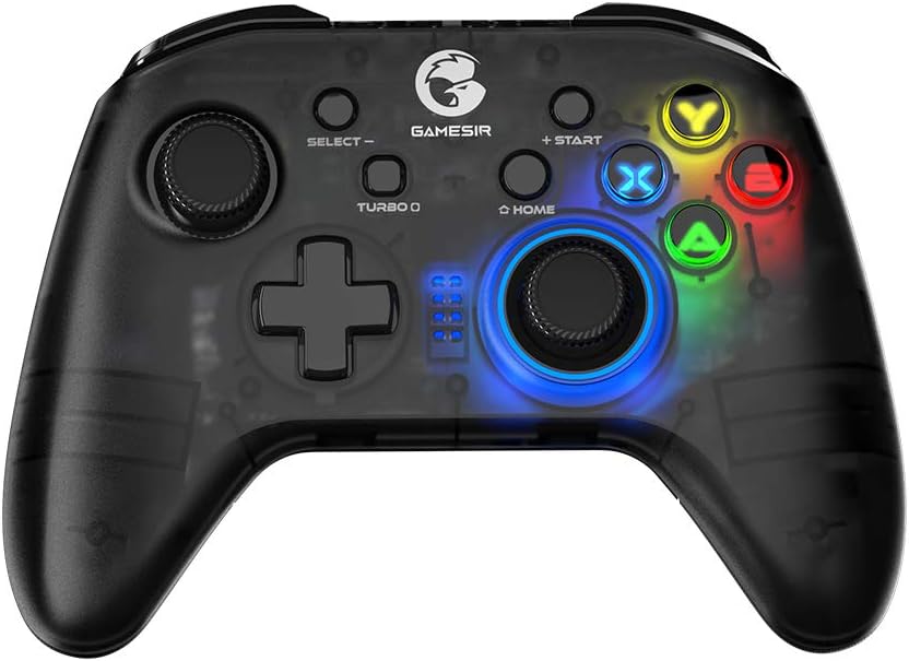 Controler wireless GameSir T4 pro pentru comutator, controler Bluetooth Switch Pro cu iluminare LED, joystick pentru gamepad pentru PC cu motor dublu, controler mobil programabil pentru iPhone/Android/PC