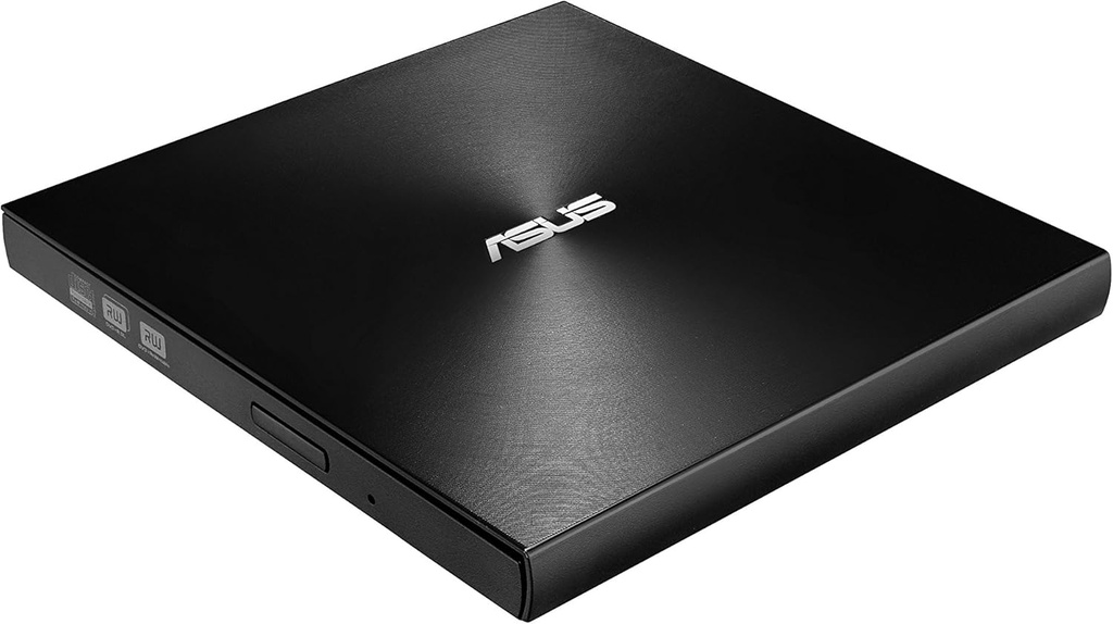 Burner DVD extern Asus ZenDrive U9M (pentru Apple MacBook și PC-uri/Notebook-uri cu Windows, inclusiv cablu USB-C, software de inscripționare și aplicație Nero Backup, suport M-Disc, USB 2.0) auriu