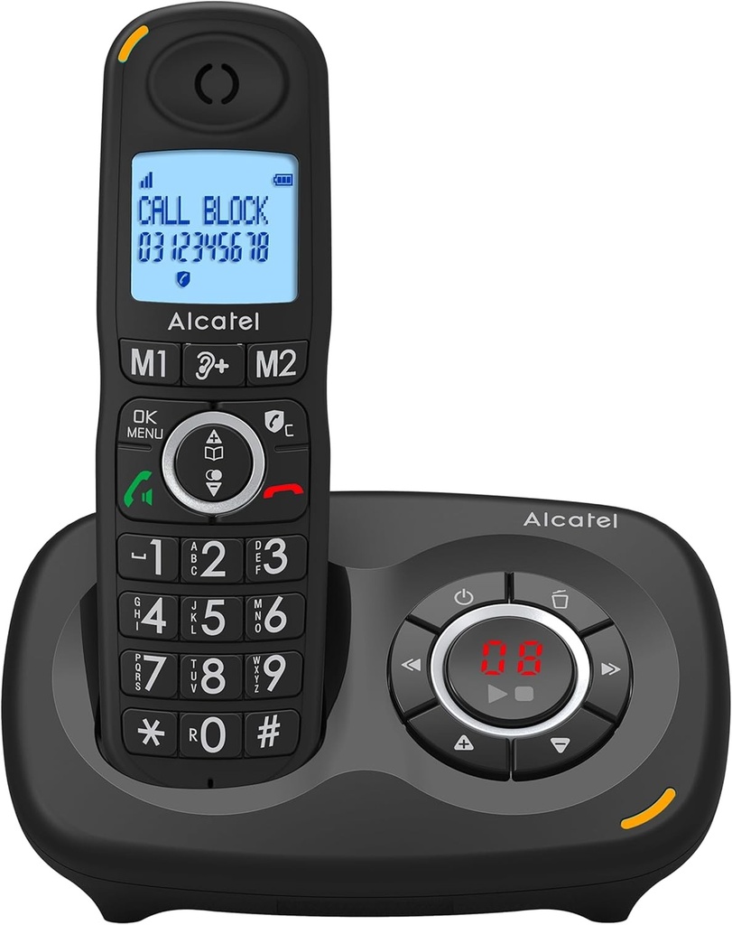 Alcatel XL595 B Voice, telefon fara fir cu ecran mare, amplificare audio si functie de blocare a apelurilor