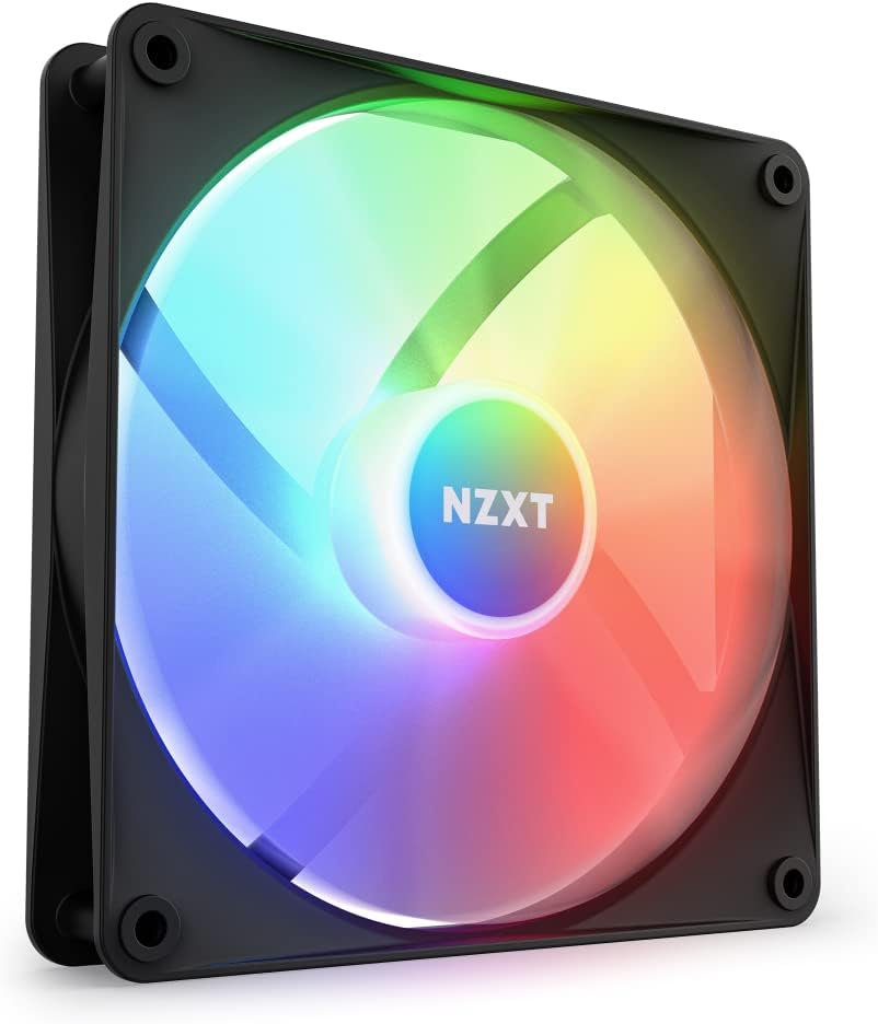 NZXT F140 RGB Core - RF-C14SF-B1 - Ventilator RGB montat pe hub de 140 mm - Presiune statică mare și flux de aer - Rulment hidrodinamic - Control PWM - Negru