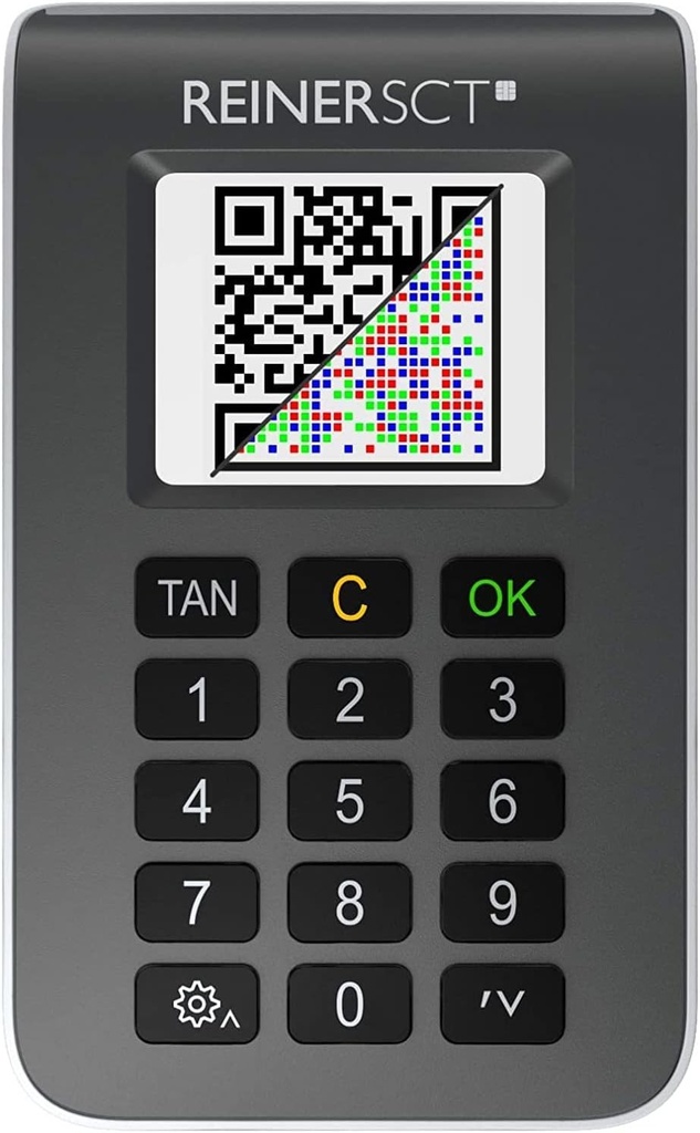 Reiner SCT tanJack(R) Photo QR | Generator TAN pentru Smart-TAN Photo & chipTAN QR | Cititor de carduri pentru Sparkasse, DKB, Volksbank & Raiffeisenbank, etc. | Dispozitiv TAN pentru online banking
