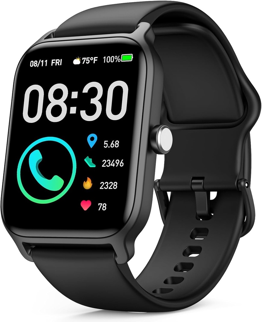Smartwatch barbati femei cu functie de telefon - ceas fitness barbati cu 100 de moduri sport monitor de somn ritm cardiac SpO2 pedometru ceas de mana ceas sport impermeabil IP68 pentru Android iOS (negru)