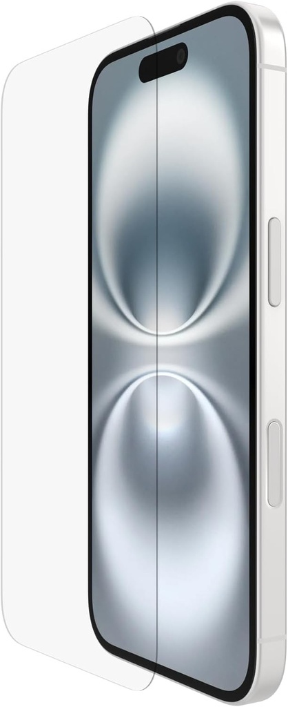 Protector de ecran Belkin ScreenForce UltraGlass 2 antimicrobian pentru iPhone 15, rezistent la zgarieturi, evaluare 9H, sticla subtire, montare de aliniere usoara inclusa pentru o instalare fara bule