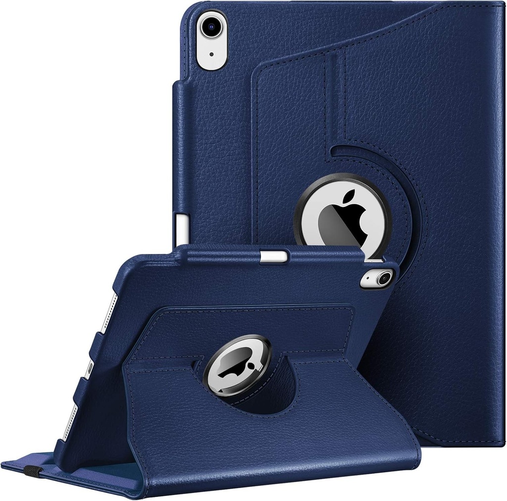 Husa Fintie pentru iPad Air 11 inch M3 (2025)/M2 (2024), iPad Air 5th Gen 2022 / iPad Air 4 2020 10,9 inch cu suport pentru creion - Husa de protectie reglabila la 360 de grade cu functie de suport, bleumarin