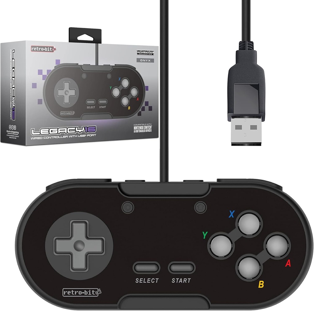 Pad USB Retro-Bit Legacy 16 negru - - Nintendo Switch