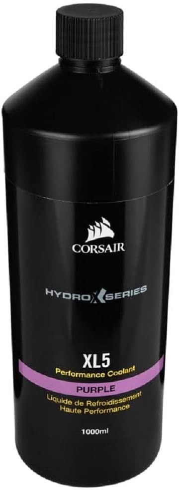 Corsair Hydro X Series, lichid de racire de performanta XL5, 1 l (culori stralucitoare translucide, lichid de racire de inalta performanta de lunga durata cu inhibitori de coroziune si bacterii) violet