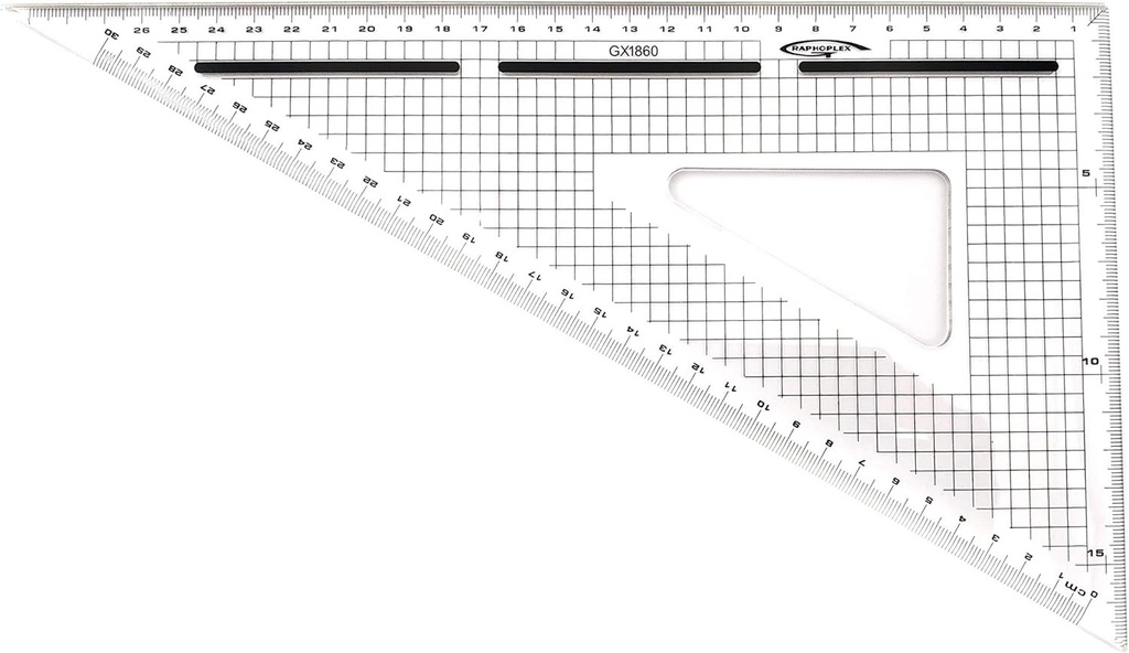GRAPHOPLEX Patrat de taiere gradat 60° 30cm GX1860