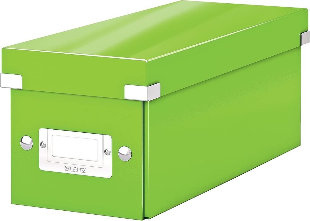 Leitz Click & Store WOW cutie de depozitare subtire cu capac, cutie pentru depozitarea CD-urilor, ca cutie cadou sau pentru accesorii in casa si birou, panou dur premium reciclat 84%, verde, 60410054