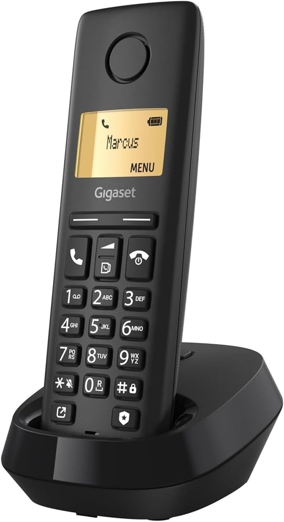 Gigaset Pure 120 - Telefon fara fir cu nu deranjati si ECO DECT - afisaj iluminat - compatibil cu aparate auditive, negru antracit [Compatibil in DE, IT, FR, NL, BE, CH, AUT]