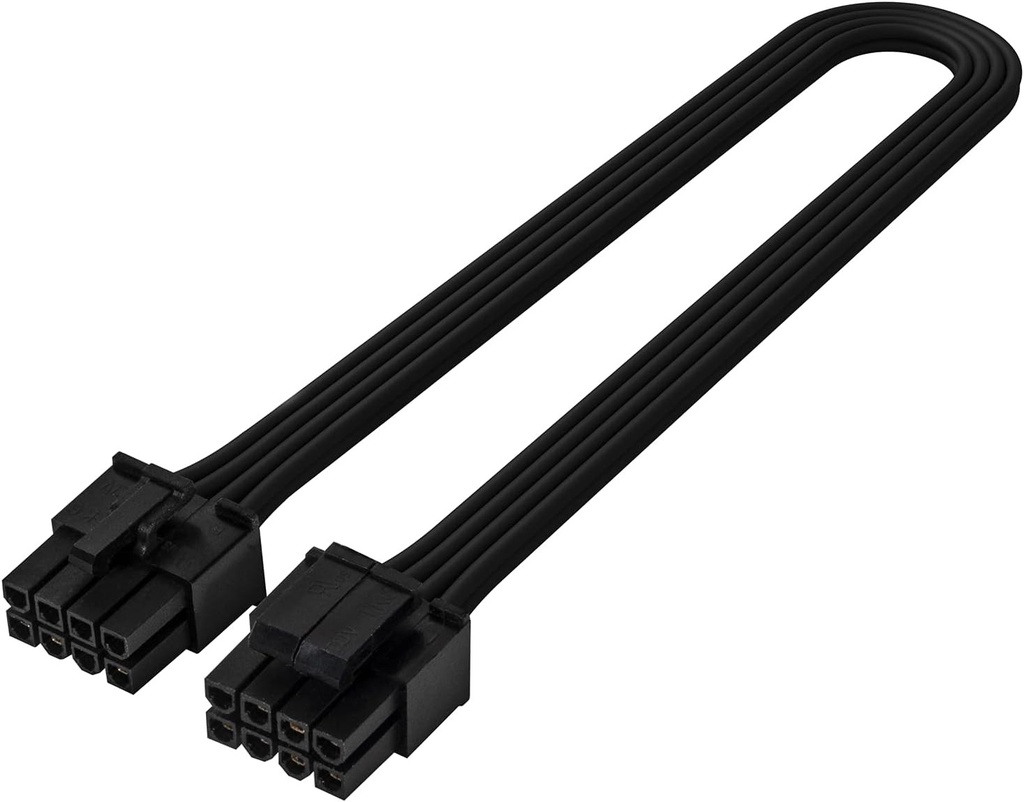 Silverstone SST-PP06BE-EPS35 - Cablu de alimentare 350 mm EPS/ATX 12 V cu 8 pini la 4+4 pini, manson negru
