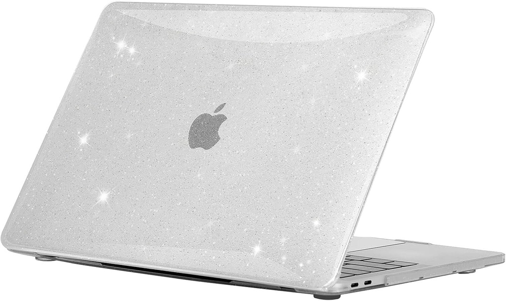 Husa EooCoo compatibila cu MacBook Air 13 M1 A2337 A2179 A1932 cu ecran Retina, 2020 2019 2018 MacBook Air 13,3 inchi Husa rigida din plastic lucios, sclipici transparent