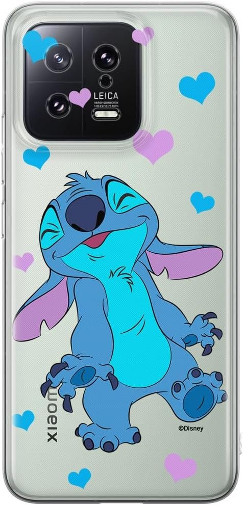 Husa pentru telefon ERT GROUP pentru Xiaomi 13 Model Stitch 014 original si licentiat oficial Disney, adaptata optim la forma telefonului, partial transparenta