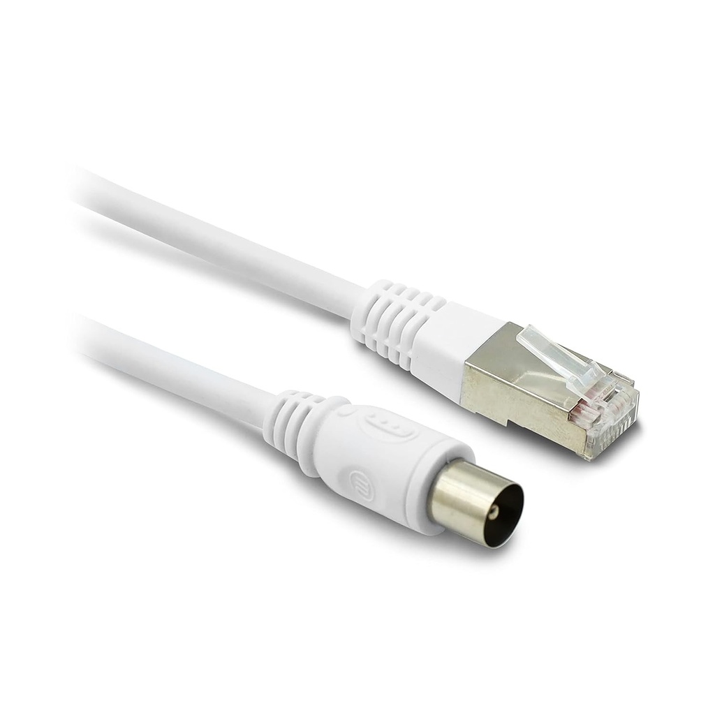 Cablu metronic RJ45 / TV coaxial 9,52 mm tata la tata 2 m - 395285, compatibil cu TV, CAT 6A tata/tata drept
