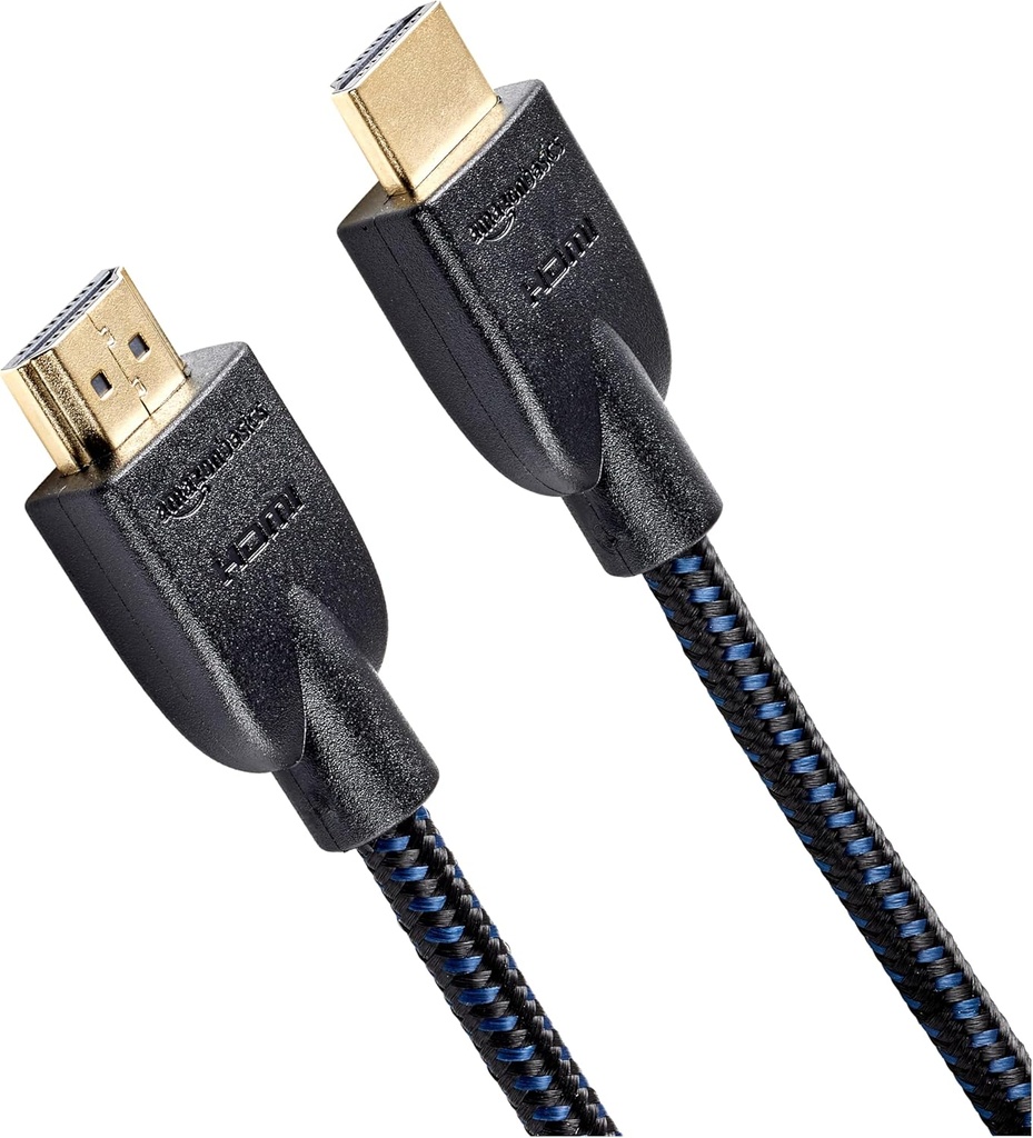 Amazon Basics - Cablu HDMI împletit, 1,8 m, negru