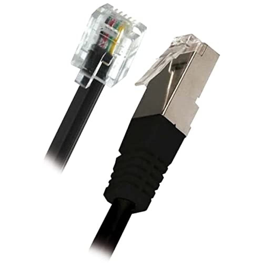 apm 570845 - Cablu Adsl Rj11/Rj45 Conectori tată/tată Negru - lungime 5M - Cablu moale și flexibil pentru conectarea la o cutie sau modem ADSL
