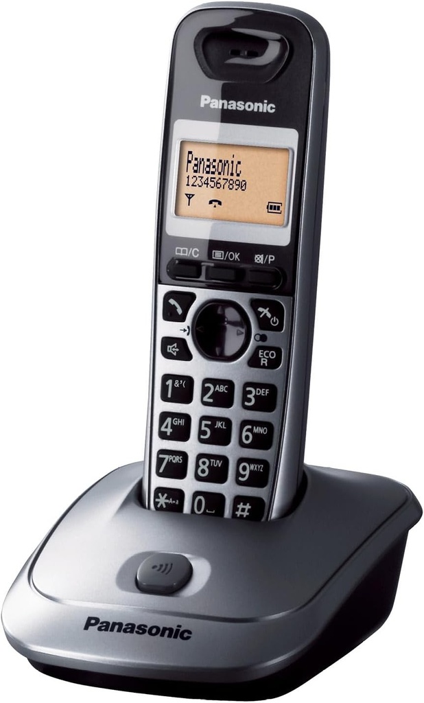 Telefon digital fara fir Panasonic KX-TG2511JTM, unitate de baza si receptor unic, difuzor, sunet clar, ID apelant, agenda telefonica, afisaj LCD, mod Eco, montabil pe perete, negru