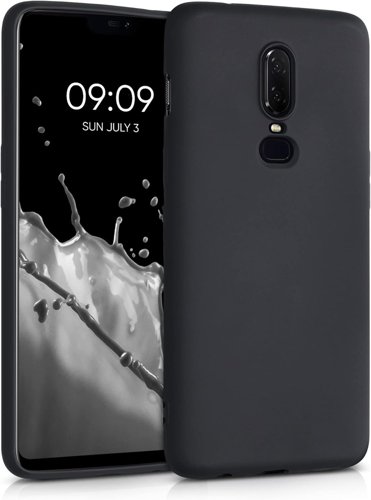 Husa kwmobile Compatibila cu Husa OnePlus 6 - Husa Moale si Subtire din Silicon TPU - Neagra