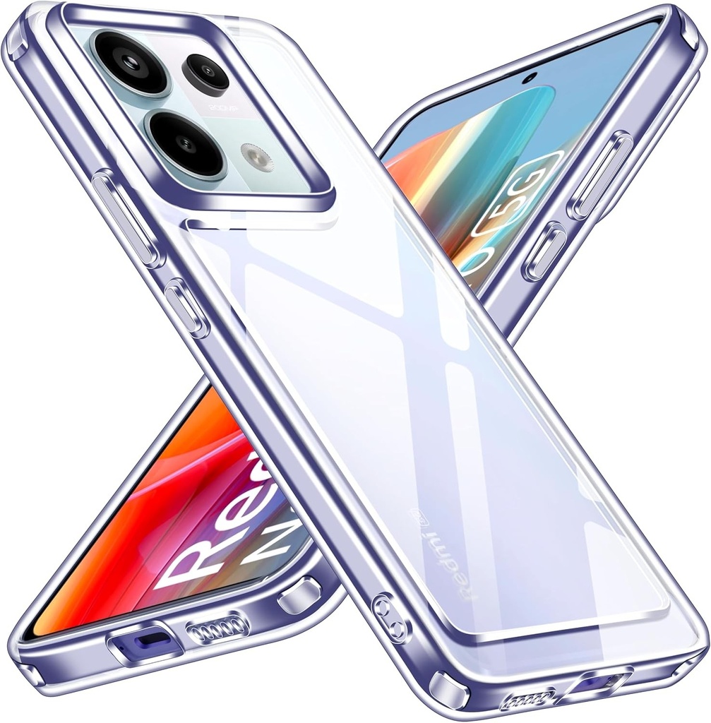 Husa transparenta ivoler Never Yellowing pentru Xiaomi Redmi Note 13 Pro 5G / Poco X6 (Nu pentru Note 13 Pro 4G), [Protectie militara] Husa de protectie transparenta, rezistenta la socuri, rezistenta la zgarieturi Husa transparenta pentru telefon