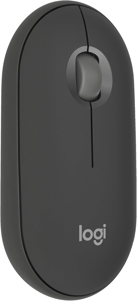 Logitech Pebble Mouse 2 M350s, subțire, ușor, personalizabil, clicuri silențioase, comutare ușoară, Windows, macOS, iPadOS, Android, ChromeOS - grafit