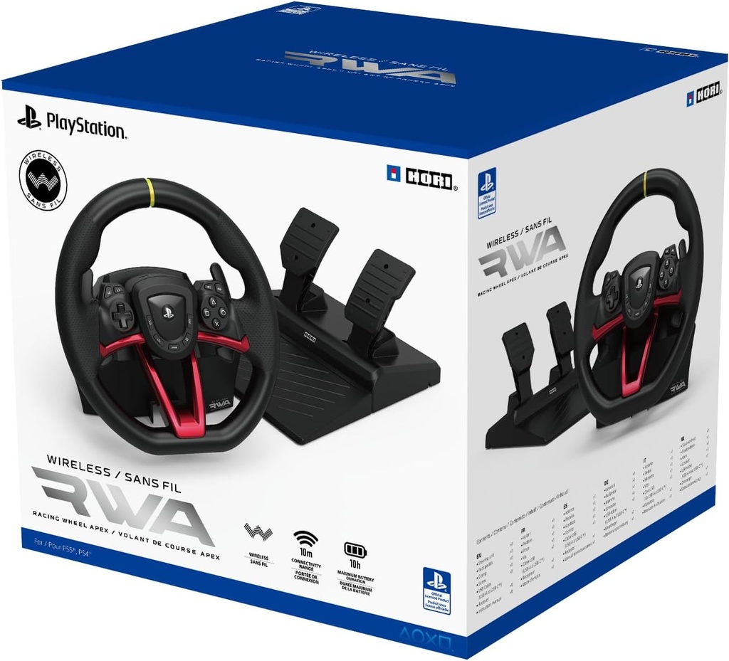 Volan de curse fără fir HORI APEX pentru PlayStation 5, PlayStation 4 și PC - Licențiat oficial de Sony