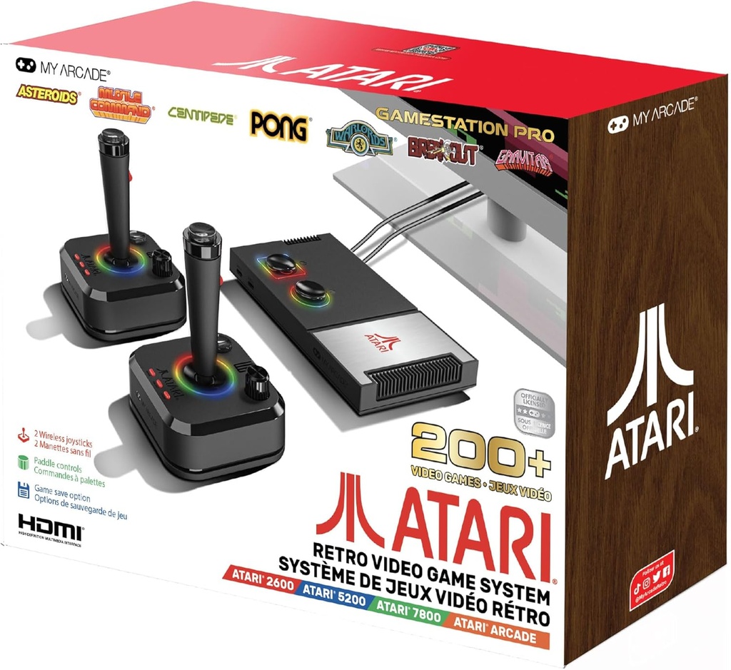 My Arcade - Atari Gamestation PRO (+200 de jocuri incluse) Negru
