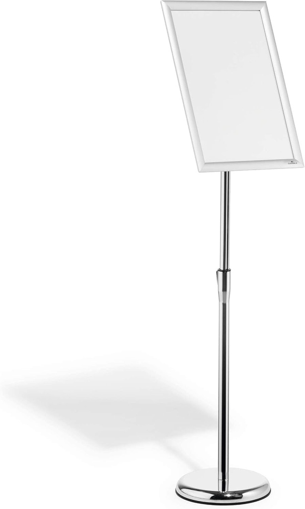 Suport de podea durabil pentru informatii cu cadru de fixare din aluminiu A3, robust, 1 bucata, anodizat argintiu, 479923