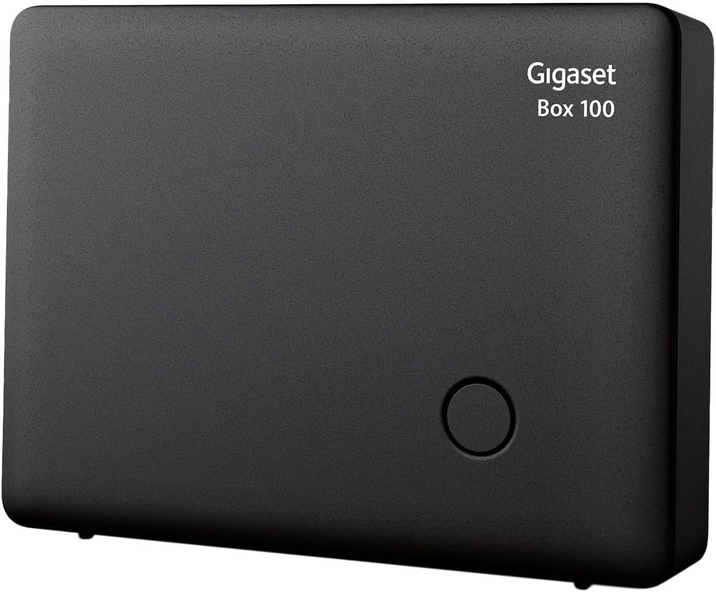 Gigaset Box 100 - Stație de bază DECT pentru propriul sistem de comunicații, acceptă până la 6 receptoare - pentru conexiune telefonică analogică, negru [versiunea germană]
